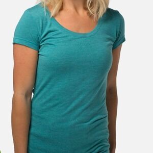 Cariloha Bamboo T-Shirt Womens 2XL Teal Green Scoop Neck Short Sleeve‎ Soft Eco